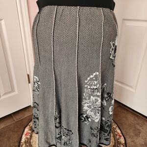 Coldwater Creek Black and White A-Line Skirt